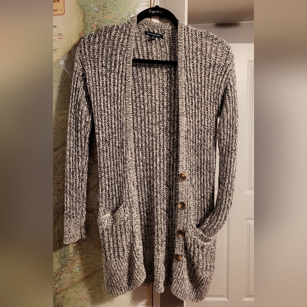 Long Knit Cardigan with Pockets